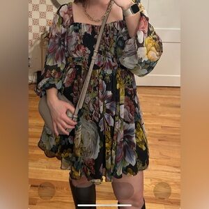 ISO Express Multicolor Floral Long Sleeve Dress